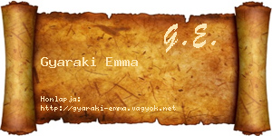 Gyaraki Emma névjegykártya